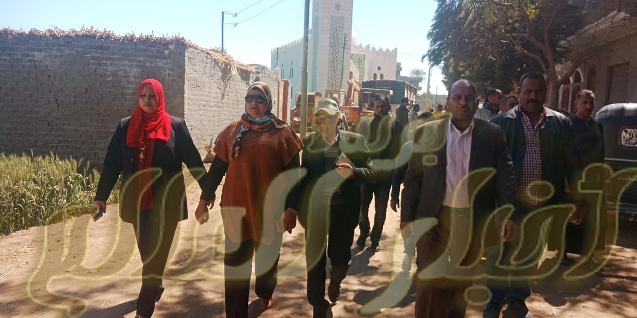فريده سلام تتفقد قرى مجلس قروى نزلة القاضى بمدينة طهطا