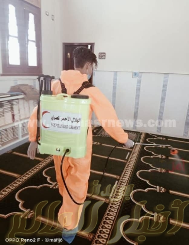 طالب مسيحي يترك الاحتفال بـ «عيد القيامة» لتعقيم المساجد بقنا.